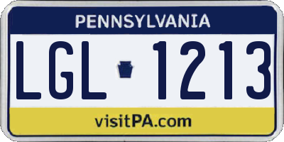 PA license plate LGL1213