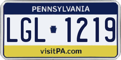 PA license plate LGL1219