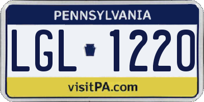 PA license plate LGL1220