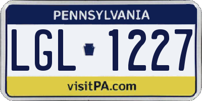 PA license plate LGL1227