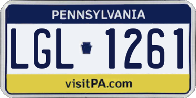 PA license plate LGL1261
