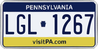 PA license plate LGL1267