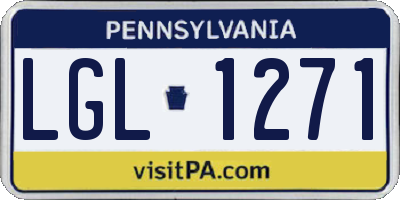 PA license plate LGL1271