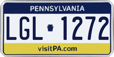 PA license plate LGL1272