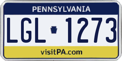 PA license plate LGL1273