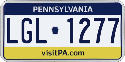 PA license plate LGL1277