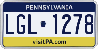 PA license plate LGL1278