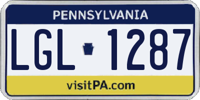 PA license plate LGL1287