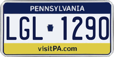 PA license plate LGL1290