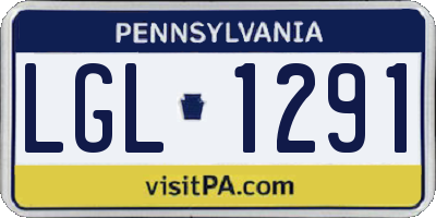 PA license plate LGL1291
