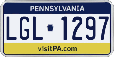 PA license plate LGL1297