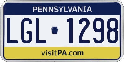 PA license plate LGL1298