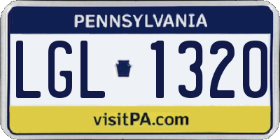 PA license plate LGL1320