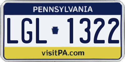 PA license plate LGL1322