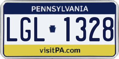 PA license plate LGL1328