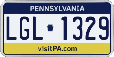 PA license plate LGL1329