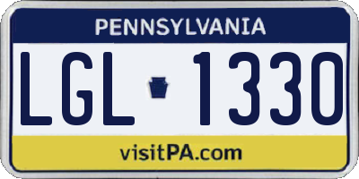 PA license plate LGL1330