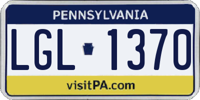 PA license plate LGL1370