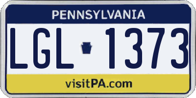 PA license plate LGL1373