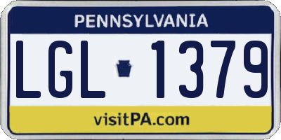 PA license plate LGL1379