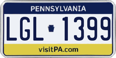 PA license plate LGL1399