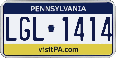 PA license plate LGL1414