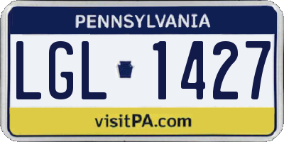 PA license plate LGL1427