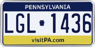 PA license plate LGL1436