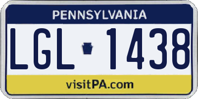 PA license plate LGL1438