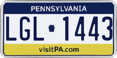 PA license plate LGL1443
