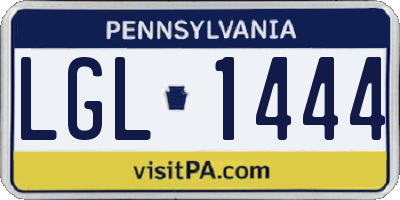 PA license plate LGL1444