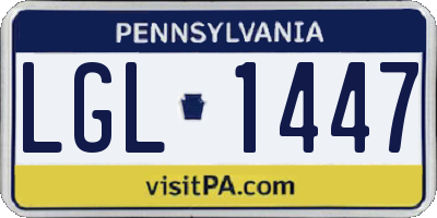 PA license plate LGL1447