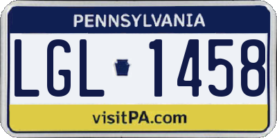 PA license plate LGL1458