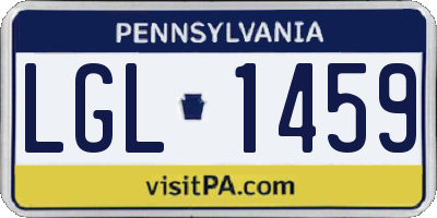 PA license plate LGL1459