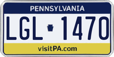 PA license plate LGL1470
