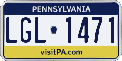 PA license plate LGL1471