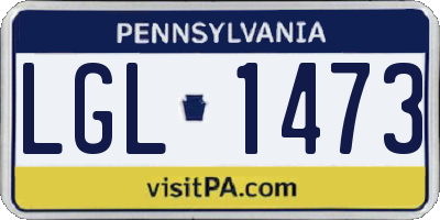 PA license plate LGL1473