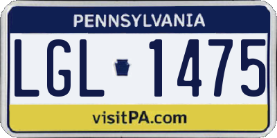 PA license plate LGL1475