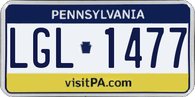 PA license plate LGL1477
