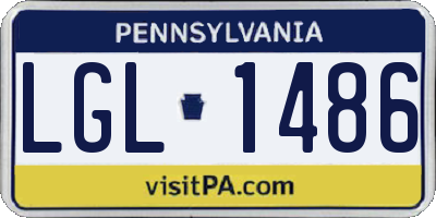 PA license plate LGL1486