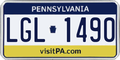 PA license plate LGL1490