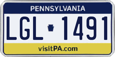 PA license plate LGL1491