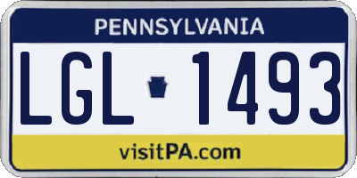 PA license plate LGL1493