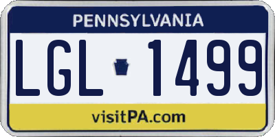 PA license plate LGL1499