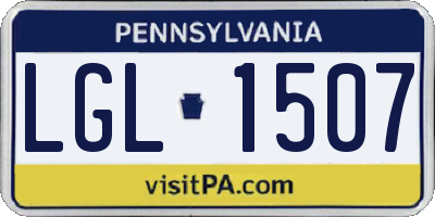PA license plate LGL1507
