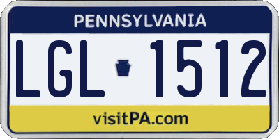PA license plate LGL1512