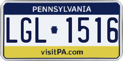 PA license plate LGL1516