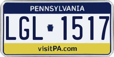 PA license plate LGL1517