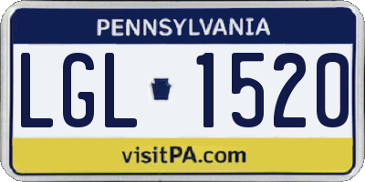 PA license plate LGL1520