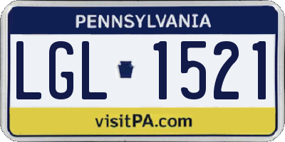 PA license plate LGL1521